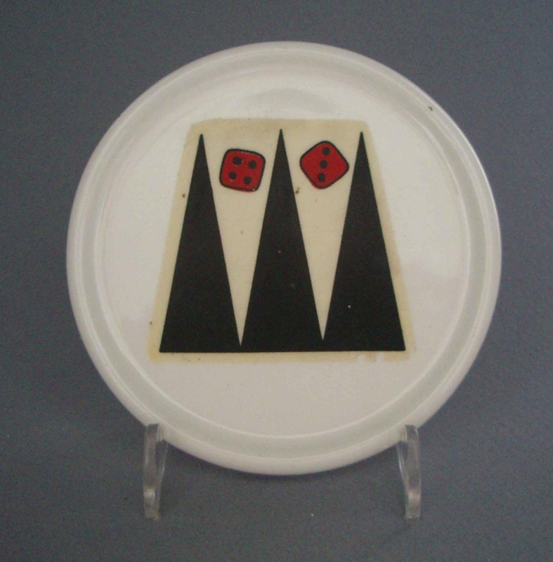 Coaster - backgammon; Crown Lynn Potteries Limited; 1988-1989; 2008.1.2622