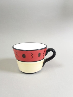 Cup - Espresso pattern; Studio Ceramics NZ Ltd; 2003; 2017.1.97