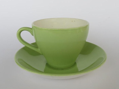 Cup and saucer - South Pacific; Crown Lynn Potteries Limited; 1960-1965; 2016.48.86