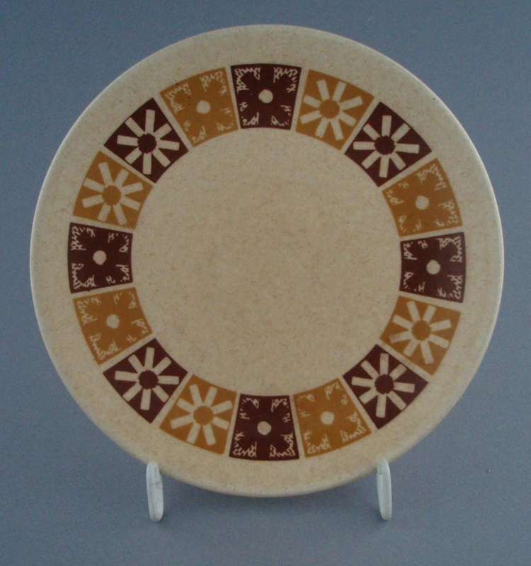 Bread and butter plate - Sunglow pattern; Crown Lynn Potteries Limited; 1977-1987; 2008.1.1029 Bread and butter plate - Sunglow pattern; Crown Lynn Potteries Limited; 1977-1987; 2008.1.1029