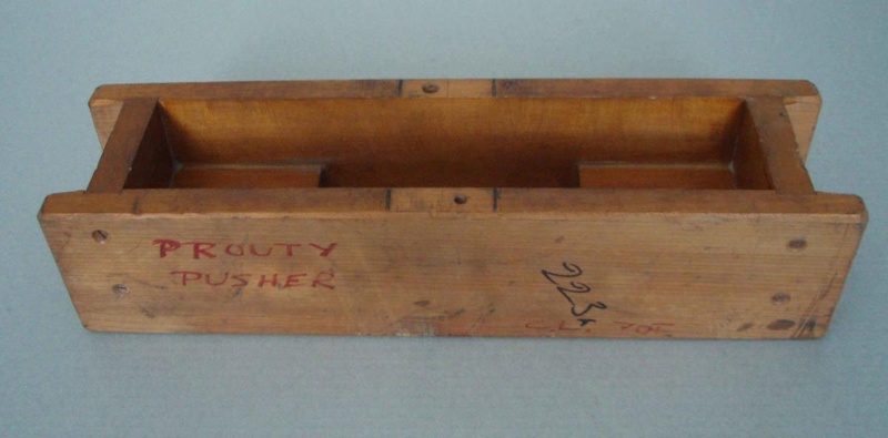 Wooden pattern - Prouty pusher core box; Unknown; 1950-1985; 2008.1.2474 Wooden pattern - Prouty pusher core box; Unknown; 1950-1985; 2008.1.2474