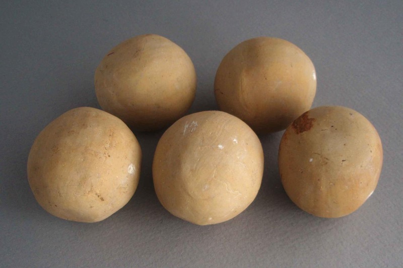 Ball mill grinding media; Crown Lynn Potteries Limited; 1950-1970; 2009.1.1906.1-5