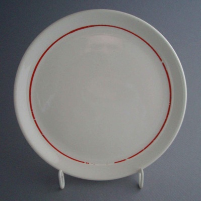 Bread and butter plate - banded; Crown Lynn Potteries Limited; 1982-1989; 2008.1.1592
