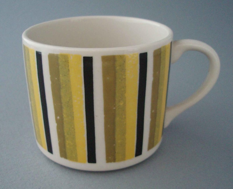 Coffee cup - Saraband pattern; Crown Lynn Potteries Limited; 1964-1968; 2008.1.1854 Coffee cup - Saraband pattern; Crown Lynn Potteries Limited; 1964-1968; 2008.1.1854