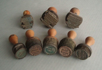 Backstamps - range names x8; Crown Lynn Potteries Limited; 1965-1989; 2009.1.563.1-8