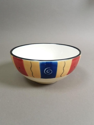 Bowl - striped; Studio Ceramics NZ Ltd; Circa 2002; 2017.1.42