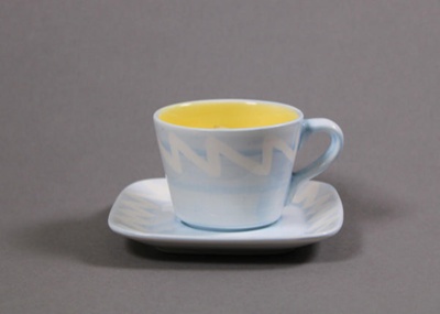 Cup and saucer - Sea Breeze; Studio Ceramics NZ Ltd; 2017.1.169