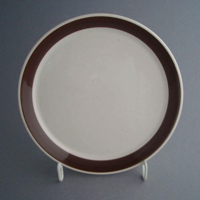 Bread and butter plate - banded; Crown Lynn Potteries Limited; 1971-1985; 2008.1.1593