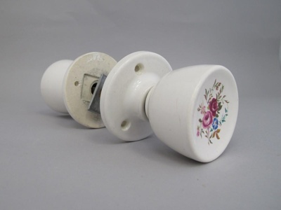 Door handle - Debonair pattern; Crown Lynn Technical Ceramics Limited; 1962-1975; 2016.6.17