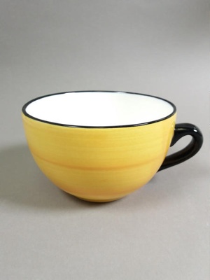 Cup - yellow and black; Studio Ceramics NZ Ltd; 2017.1.82