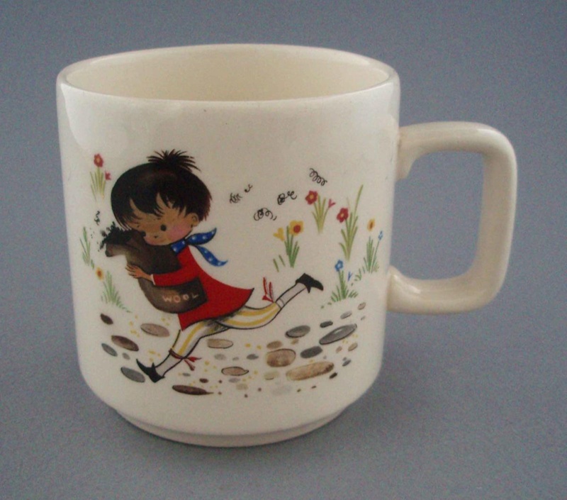 Child's mug - nursery rhyme; Crown Lynn Potteries Limited; 1975-1989; 2009.1.237