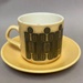 Cup with abstract design and matching saucer.; Crown Lynn Potteries Limited; 1970s; 2016.48.82
