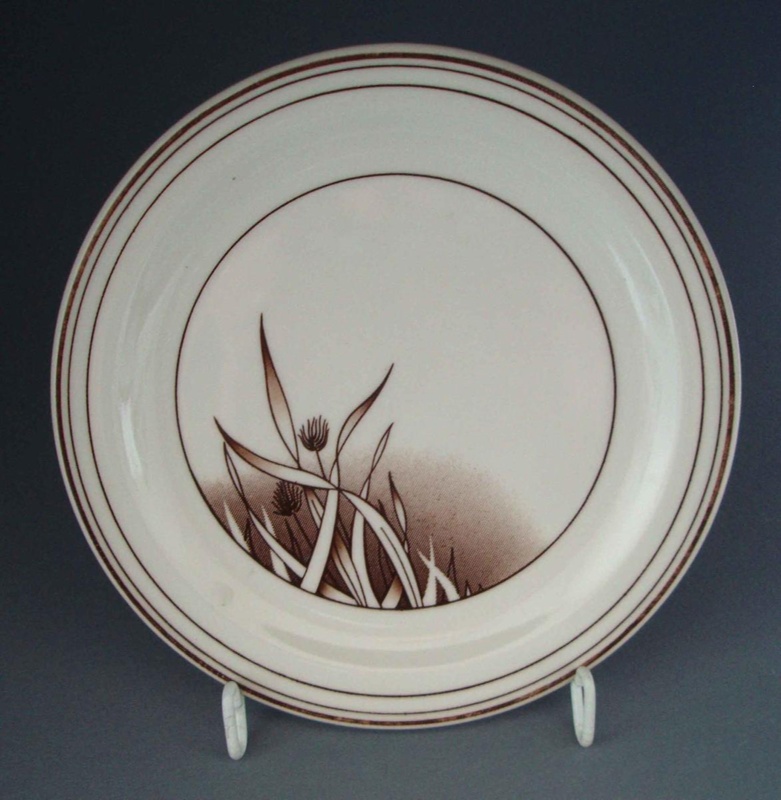 Bread and butter plate - Pampas pattern; Crown Lynn Potteries Limited; 1986-1989; 2009.1.752 Bread and butter plate - Pampas pattern; Crown Lynn Potteries Limited; 1986-1989; 2009.1.752