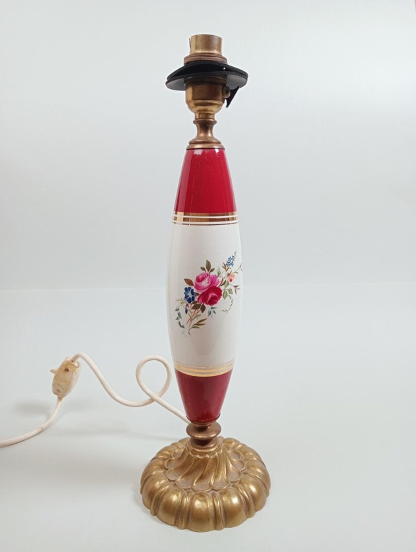 Lamp with brass fittings; Crown Lynn Potteries Limited; 1970s-1980s; 2024.1.7
