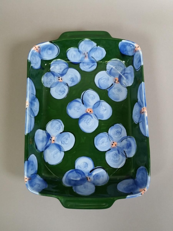 Lasagne dish - Floral pattern; Studio Ceramics NZ Ltd; Circa 1991-Circa 1995; 2017.1.140