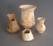 Vase fragments - bisque x4; Crown Lynn Potteries Limited; 1935-1950; 2009.1.1790.1-4