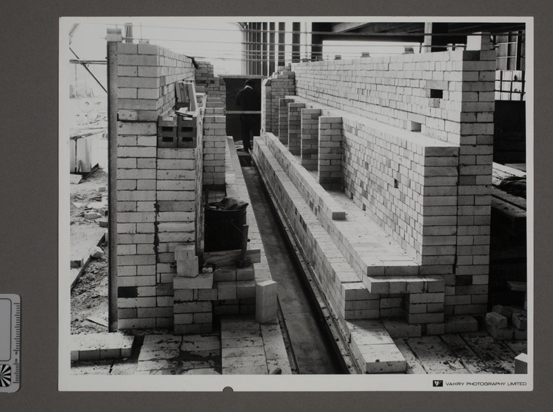 Photograph - Mino Kiln - View Along Brickwork "Crown Lynn Furnaces 18/5/70"; Vahry Photography Limited; 13 May 1970; 2008.1.3170
