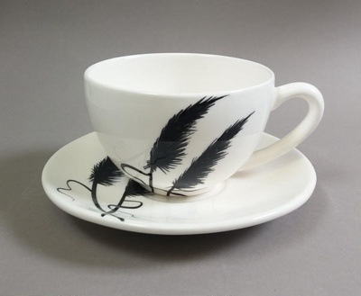 Cup and saucer; Studio Ceramics NZ Ltd; Circa 2010-2017; 2017.1.124