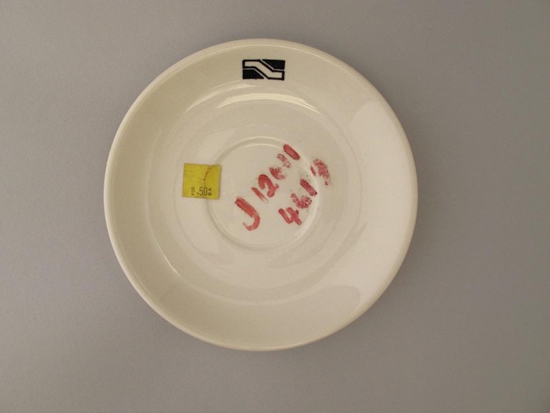 Saucer - New Zealand Railways; Crown Lynn Potteries Limited; 1987; 2015.1.7