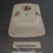 Soap holder - Debonair pattern; Crown Lynn Technical Ceramics Limited; 1968-1988; 2008.1.1338
