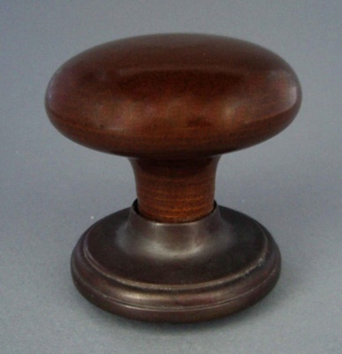 Door handle with rose - Rusticana pattern; Crown Lynn Technical Ceramics Limited; 1976-1989; 2008.1.692