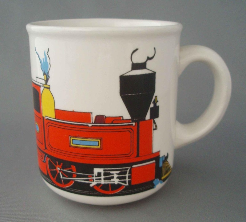Child's mug - Tootle train; Crown Lynn Potteries Limited; 1981-1982; 2008.1.474 Child's mug - Tootle train; Crown Lynn Potteries Limited; 1981-1982; 2008.1.474