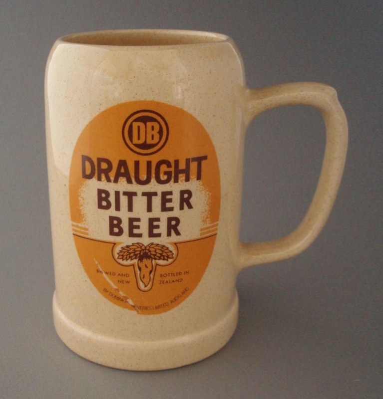 Beer stein - Draught bitter beer; Crown Lynn Potteries Limited; 1983-1989; 2008.1.1833