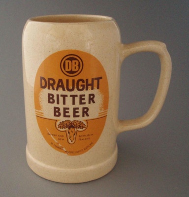 Beer stein - Draught bitter beer; Crown Lynn Potteries Limited; 1983-1989; 2008.1.1833