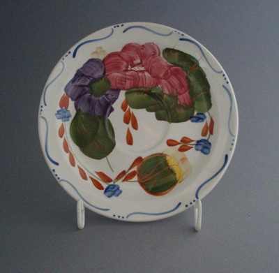 Saucer - Fleurette pattern; Crown Lynn Potteries Limited; 1959-1979; 2008.1.2603