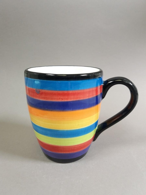 Mug - Zoop pattern; Studio Ceramics NZ Ltd; 2002; 2017.1.118