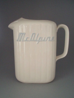 Jug - McAlpine refrigerator; Crown Lynn Potteries Limited; 1960-1969; 2008.1.859