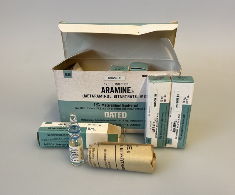 Aramine ampoules; Merck, Sharp & Dohme; Pre February 1978; MDL 1269.262 ...