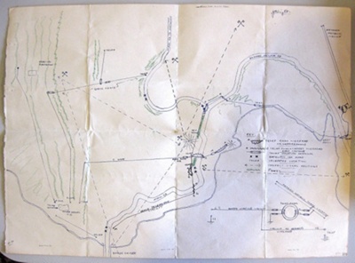 Map of Rakaia Gorge Telephone and V.T. Layouts; G.M. Wright; c. 1940; HM 00942.08