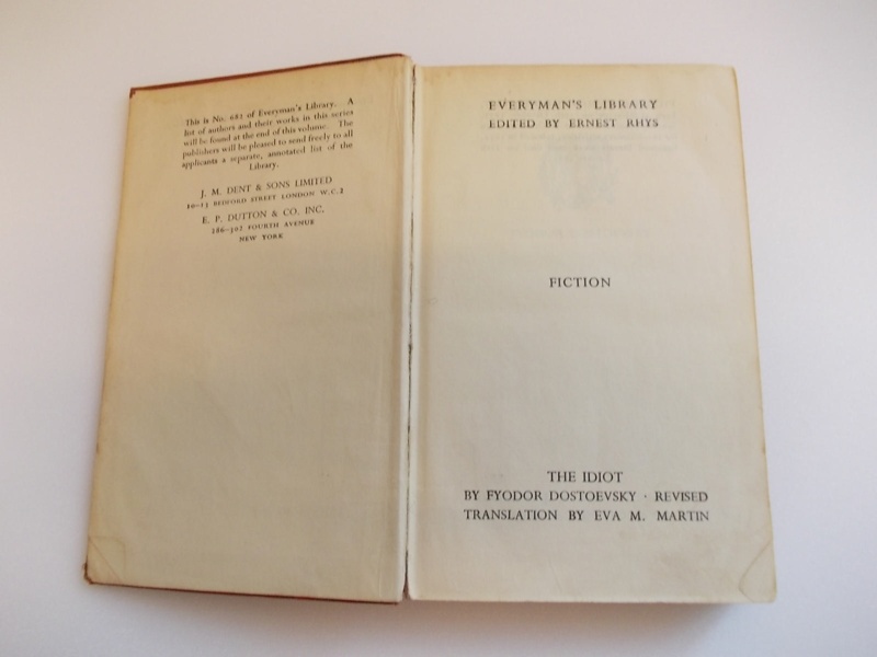 'The Idiot' by Dostoevsky, F. ; J. M. Dent & Sons Ltd.; 1940s; SGHT ...