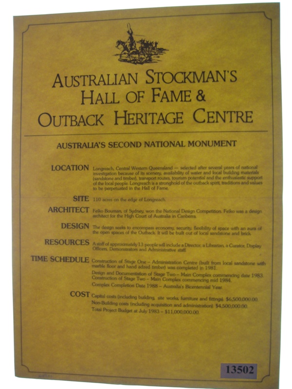 Promotional Poster - Stockman's Hall of Fame ; Australian Stockman's ...