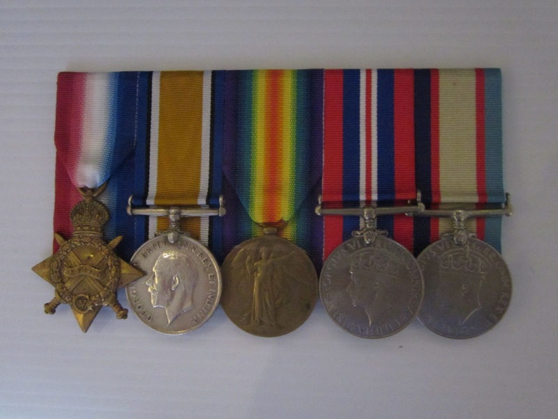 Object: World War 1 Medal trio and two World War 2 medals awarded to ...