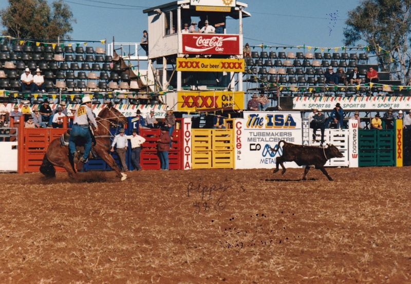 Photograph - Gary McPhee performing at Mt Isa Rodeo. ; Poole, Peter ...