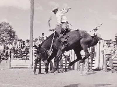 Photograph - Dally Holden riding at the Rockhampton Rodeo. ; Kasper ...