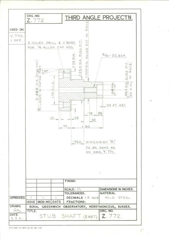 Drawing Z.772 - 'Stub Shaft (East)'; 03.03.1961 | eHive