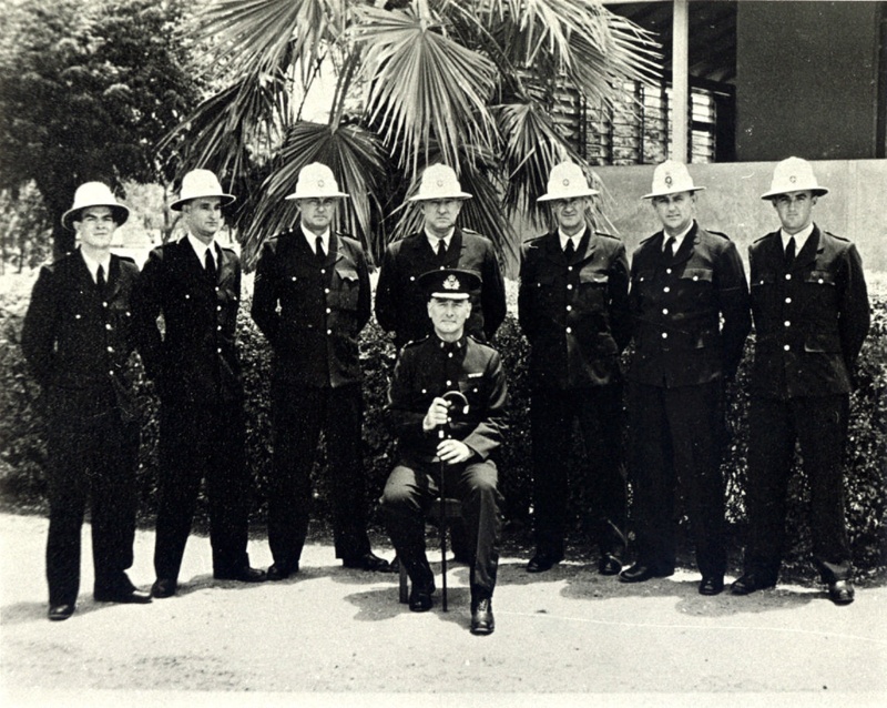 Police officers outside Charleville Police Station on Anzac Day; 1952