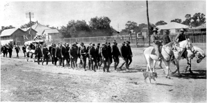 Sergeant 2/c Patrick Collins leads the Mitchell ANZAC Day march; c1919 ...