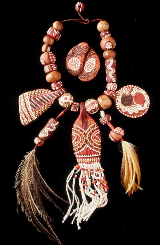 Aboriginal Set "Homage to the first Aussies", necklace and earrings