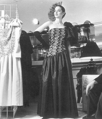 Evening Gown with Sequin Zigzag Bodice; Kevin Berkahn; Circa 1980s 