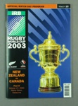 Rugby union match program - New Zealand v Canada, 2003 Rugby World Cup; Unknown; 2003; M12105