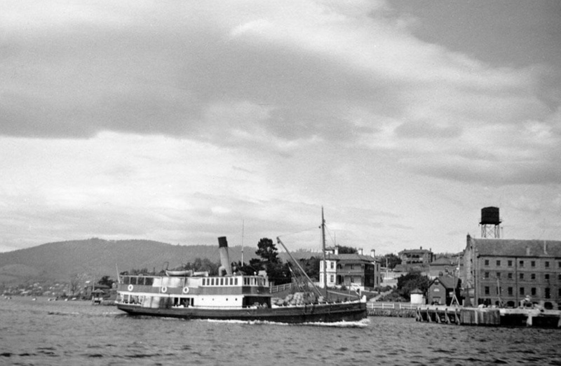 SS MONGANA with Harbour Masters house in background late 1930s ; P_OM_F