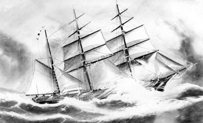 Painting of barque WILD WAVE; P_OM_G_18b | eHive