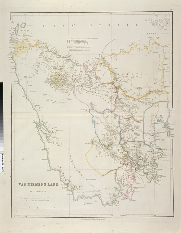 Van Diemens Land (map); Arrowsmith, John; 1832; D_1999.67 eHive