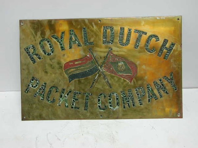 Royal Dutch Packet Company - brass name plate; A_1984-334 | eHive