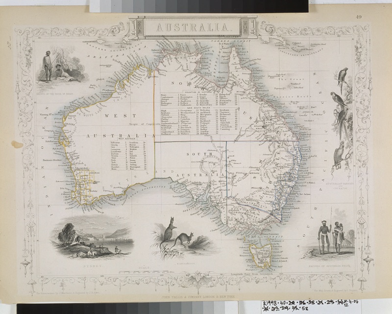 Map, 'Australia'; Rapkin, John; 1851; D_1999.88 On Ehive