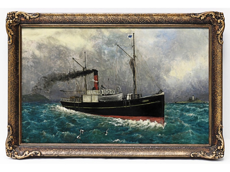 SS Yolla off the Iron Pot Lighthouse, Derwent River by Eric Gibb; P